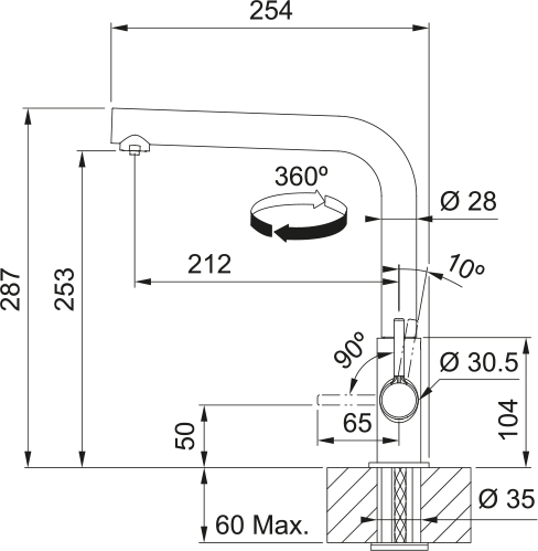 Смеситель Lina Clear Water Матовый черный [7]