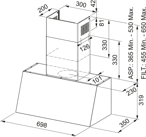 Hotă TRENDLINE PLUS BK 70/2 [3]