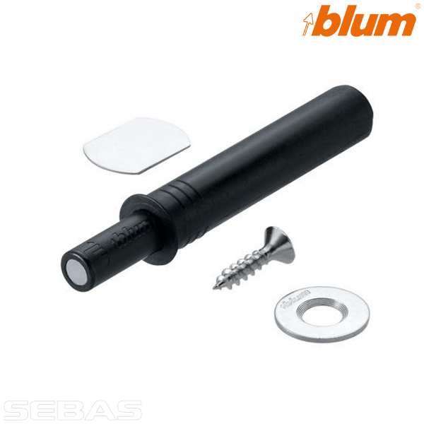 Accesorii uși mobilier - Set TIP-ON pentru uși, versiune scurtă, NEGRU. BLUM