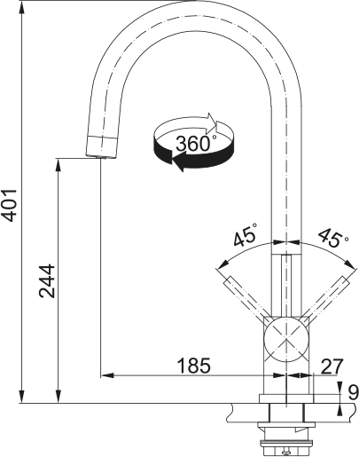 Baterie inox filtrare apă Eos clear [5]