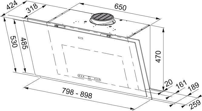 Decorative hood FMA 2.0 PRO 807 BK KL [4]