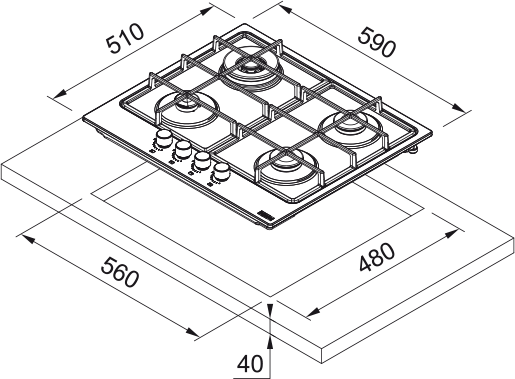 Plită gaz FHSM 604 4G OA E [2]