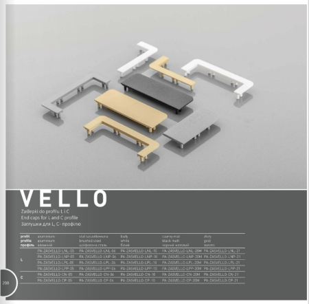 PA-ZASVELLO-CP-05 Profile end cap VELLO C, gold [1]