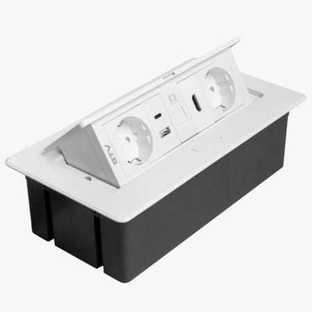 GTV - Prelungitor pentru oficiu MULTISOFT USB A+C RJ45 cablu HDMI alba GTV AE-PBSURH2GS-10