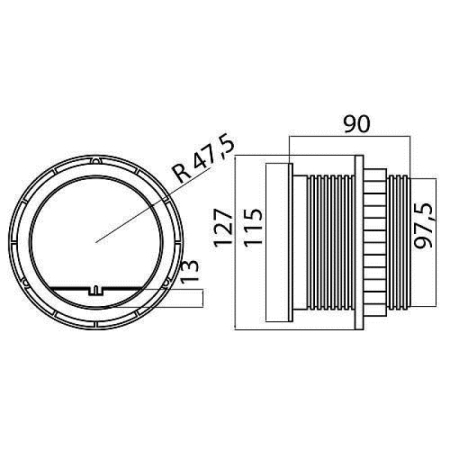 Priză încorporată 1loc cu împământare 2xUSB argintie GTV CHARGER AE-BPW1S2UCH-80 [2]