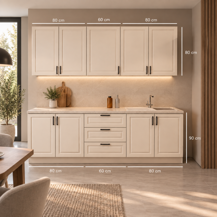 Bucatarie Aria 2.2 M, casmir, MDF frezat vopsit [5]
