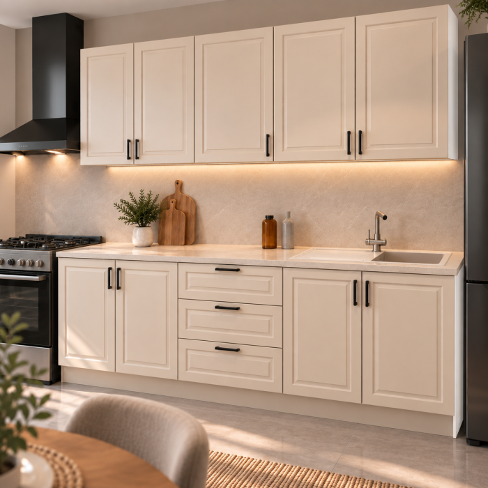 Bucatarie Aria 2.2 M, casmir, MDF frezat vopsit [4]