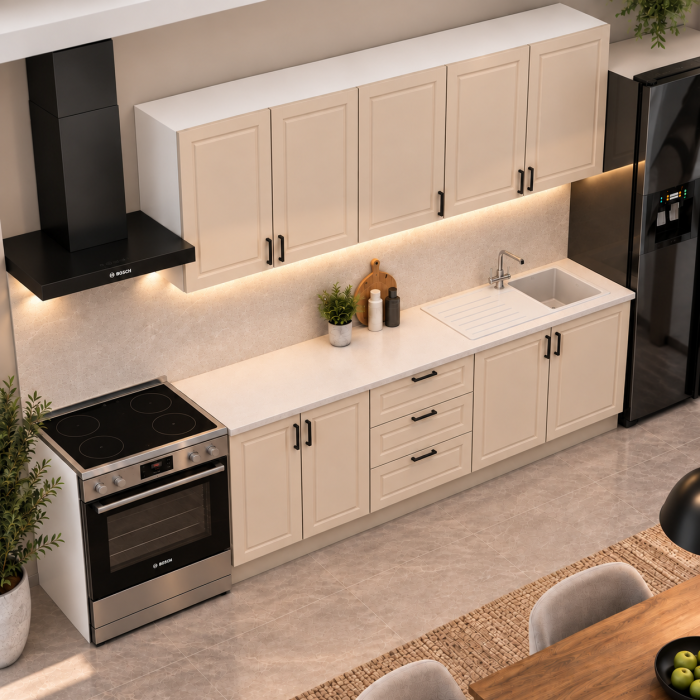 Bucatarie Aria 2.2 M, casmir, MDF frezat vopsit [3]