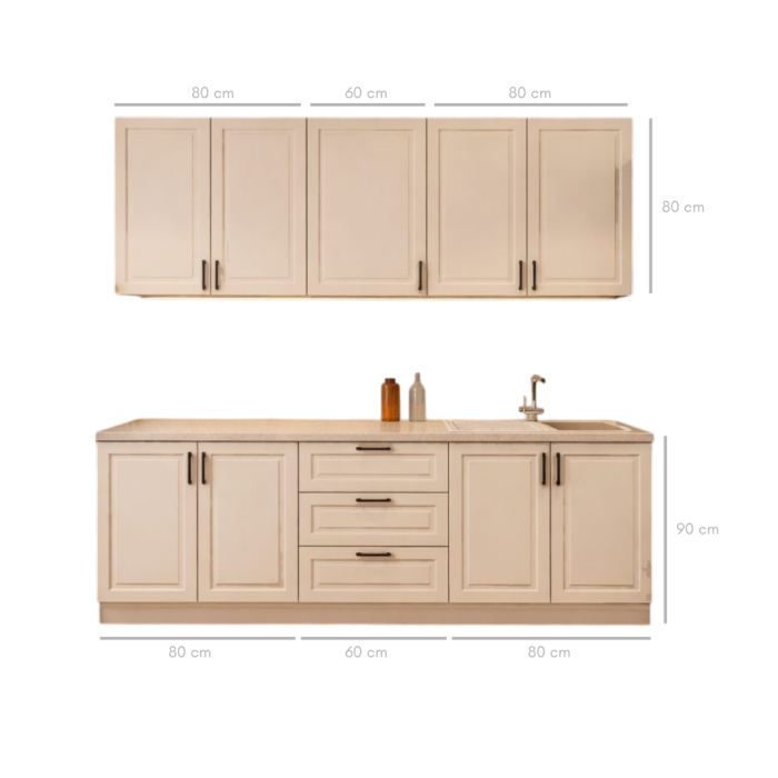 Bucatarie Aria 2.2 M, casmir, MDF frezat vopsit [6]