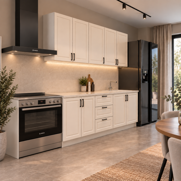 Bucatarie Aria 2.2 M, casmir, MDF frezat vopsit [2]