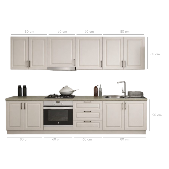 Bucatarie Aria 2.8 M, casmir, MDF frezat vopsit [5]