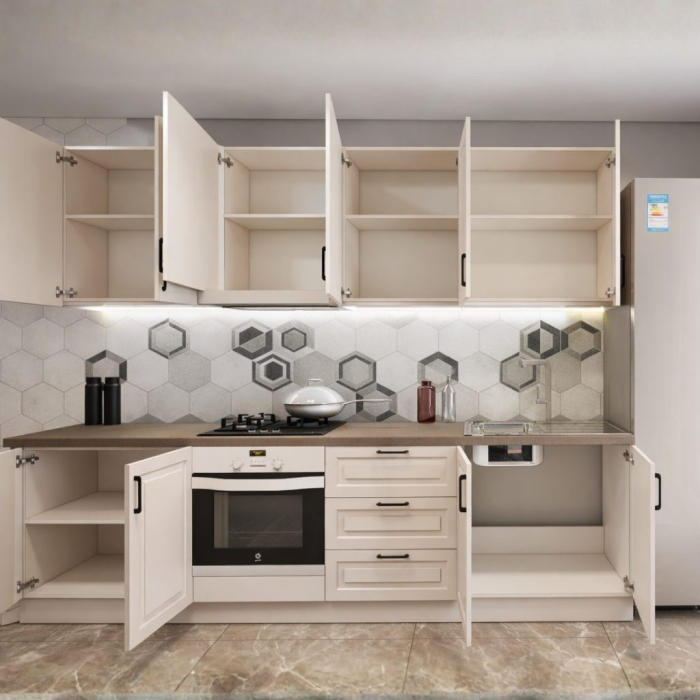 Bucatarie Aria 2.8 M, casmir, MDF frezat vopsit [4]
