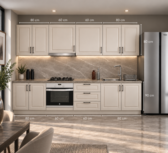 Bucatarie Aria 2.8 M, casmir, MDF frezat vopsit [6]