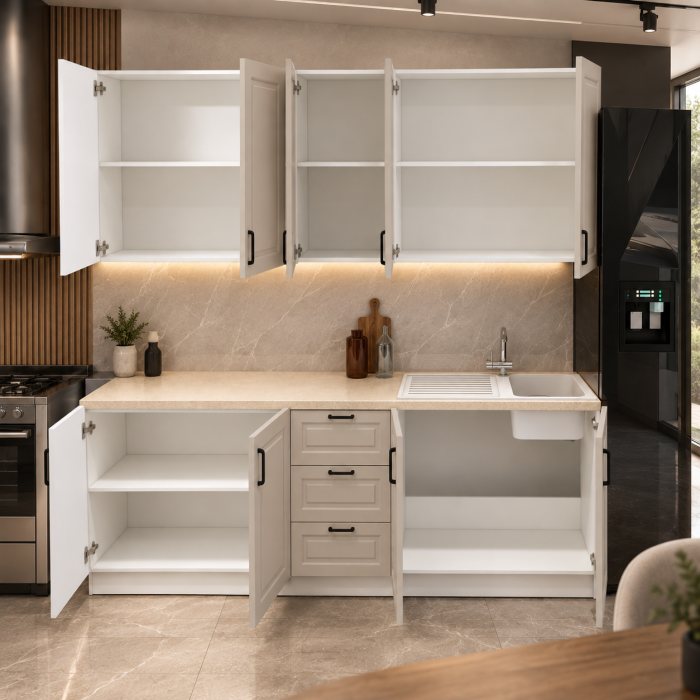Bucatarie Aria 2 M, casmir, MDF frezat vopsit [5]
