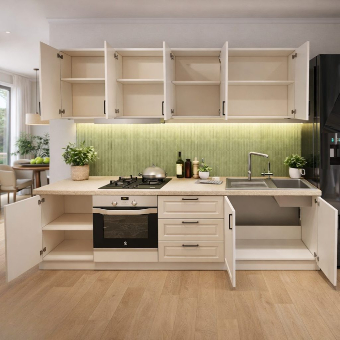 Bucatarie Cora 2.6 M, casmir, MDF frezat vopsit [5]