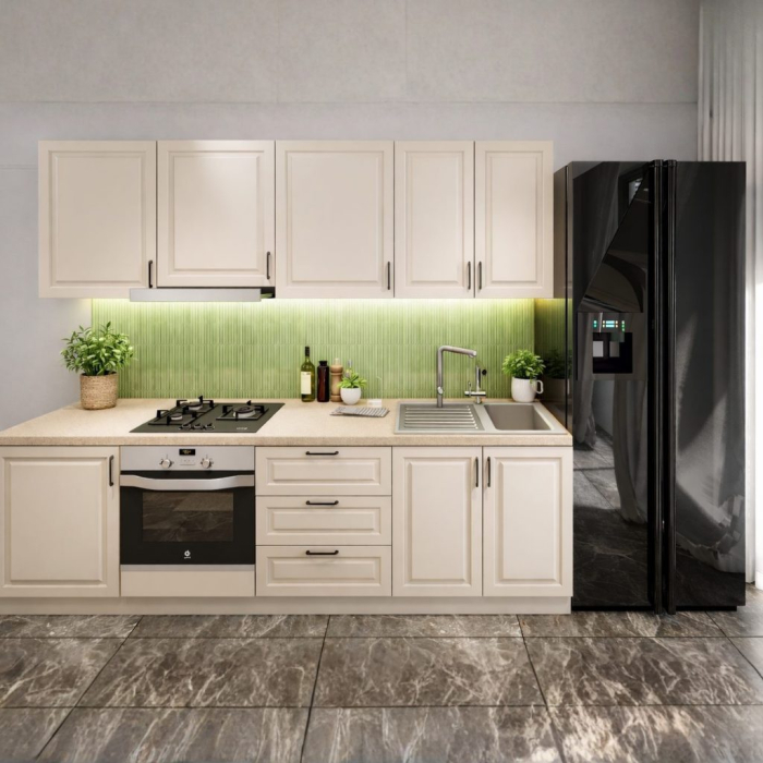 Bucatarie Cora 2.6 M, casmir, MDF frezat vopsit [4]