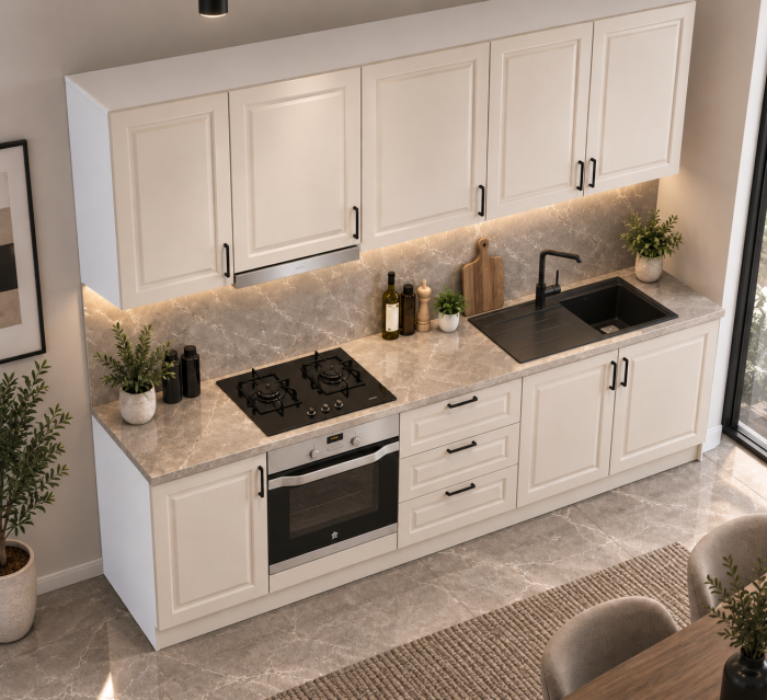 Bucatarie Cora 2.6 M, MDF frezat vopsit [3]