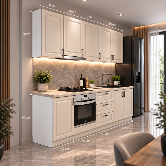 Bucatarie Cora 2.6 M, MDF frezat vopsit [6]