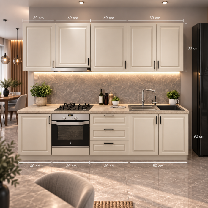 Bucatarie Cora 2.6 M, MDF frezat vopsit [5]