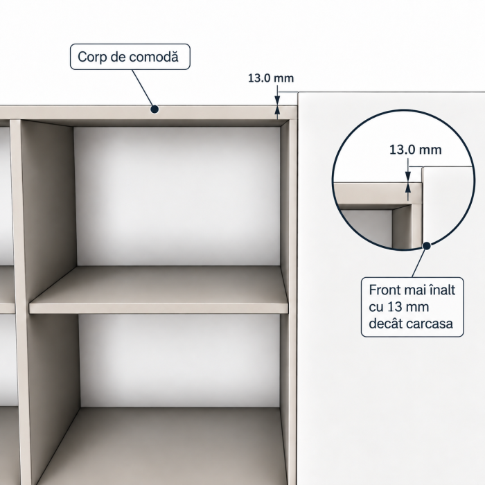 Comoda Bianca, Front MDF Frezat Vopsit, 200x 80x 40 [8]