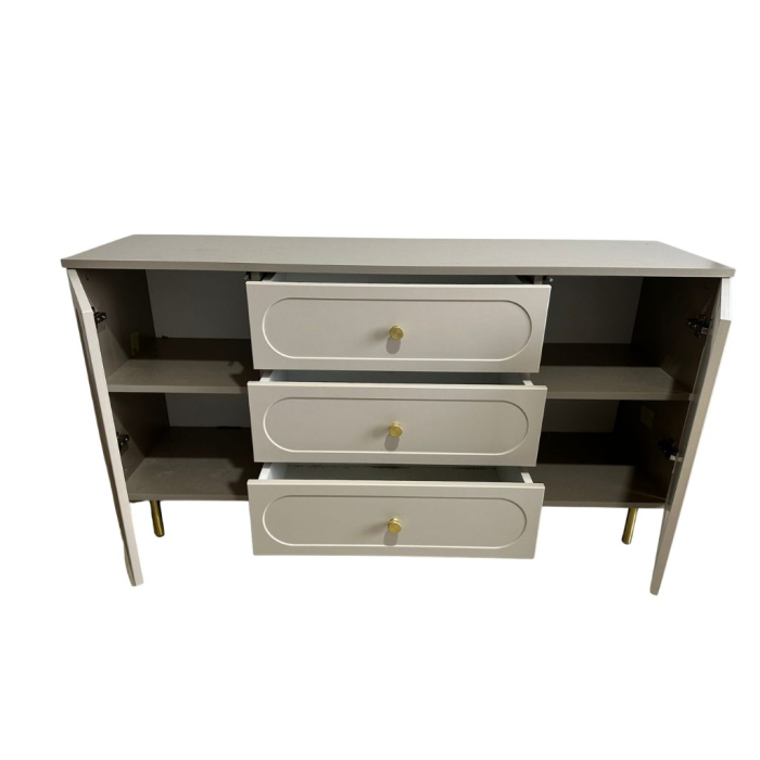 Comoda Cleo, greige, 3 sertare, 2 usi, MDF vopsit [8]
