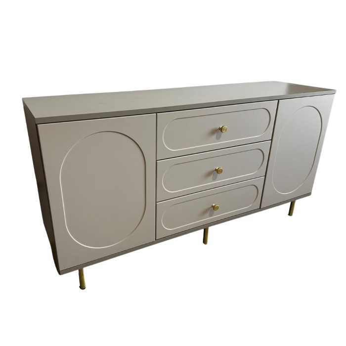 Comoda Cleo, greige, 3 sertare, 2 usi, MDF vopsit [6]