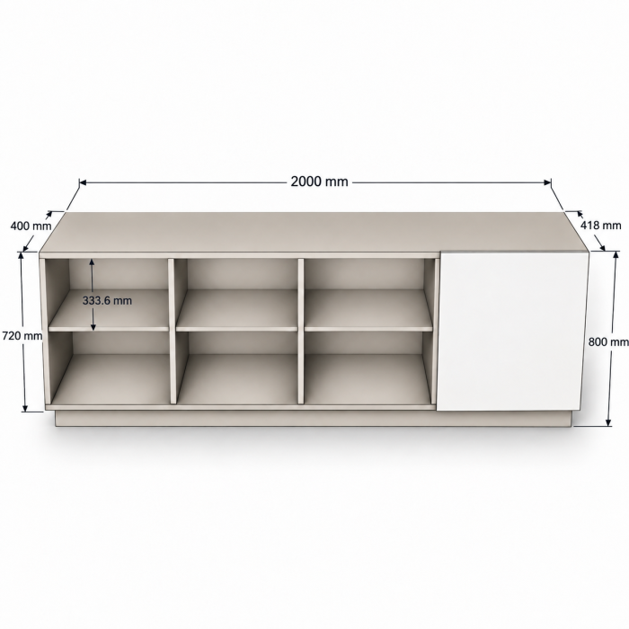 Comoda Irina, fronturi MDF vopsit, 200x45x77 [6]