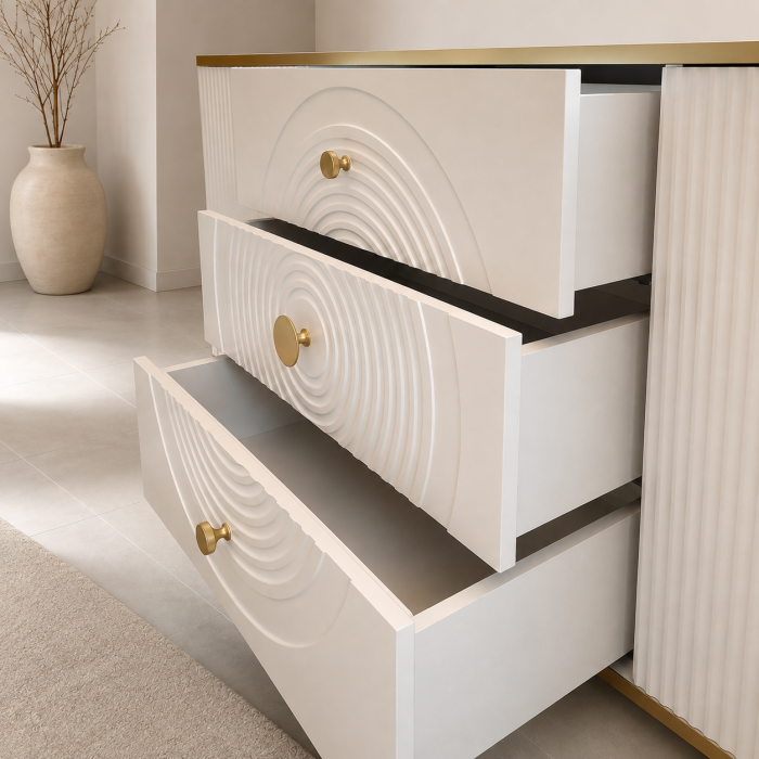 Comoda Andra, 3 sertare, 2 usi ,MDF frezat vopsit [4]