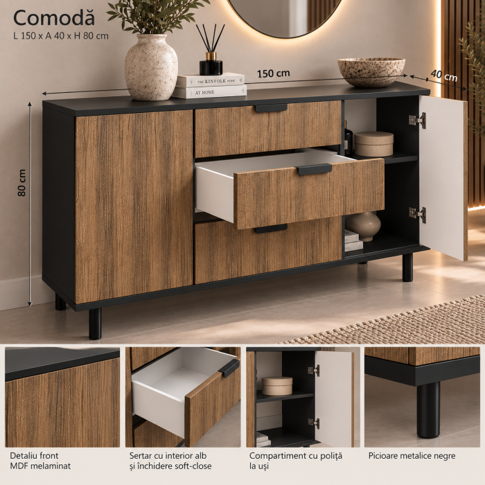 Comoda Peru Oak, Fronturi MDF [6]