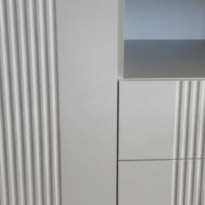 Comoda Rivo, greige, 1 usa, 2 sertare, MDF riflaj vopsit [10]