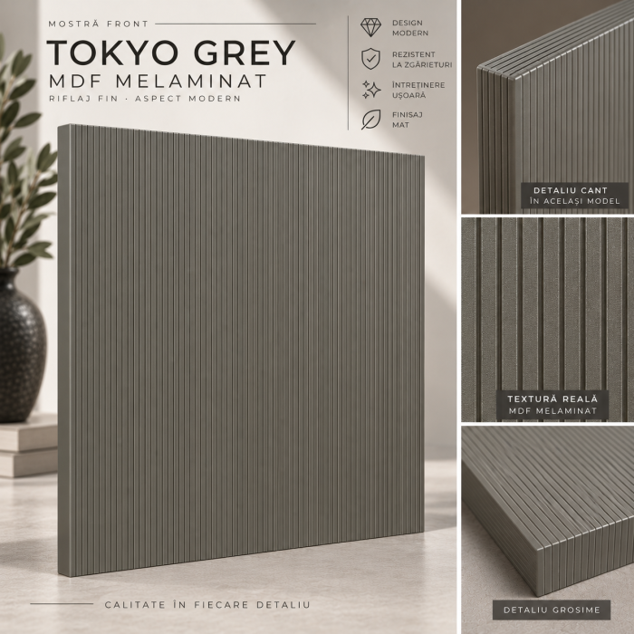 Comoda Tokyo Grey, Fronturi MDF [7]