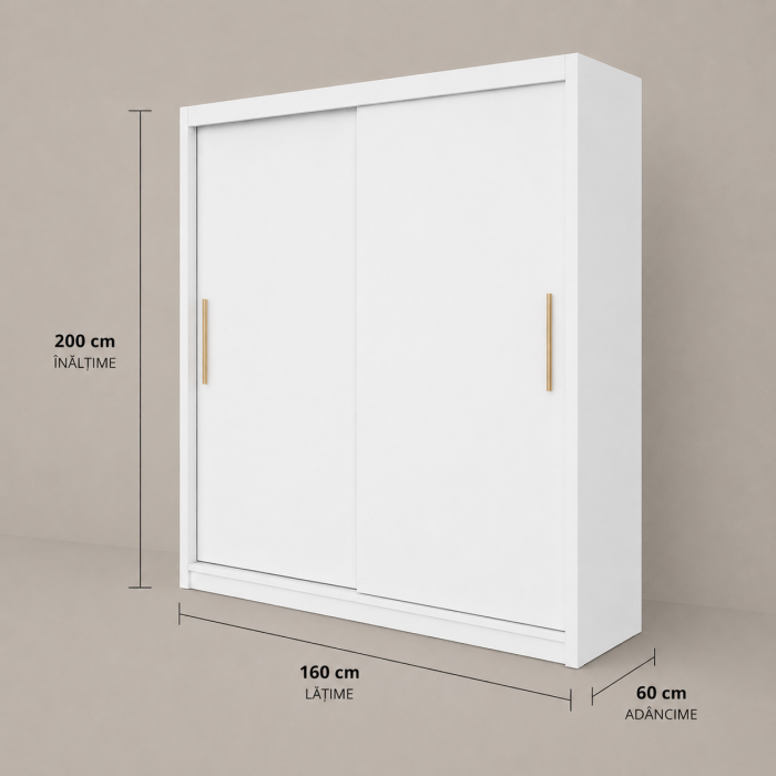 Dressing cu Usi Culisante, Alb, L160 x A60 x H200 [6]