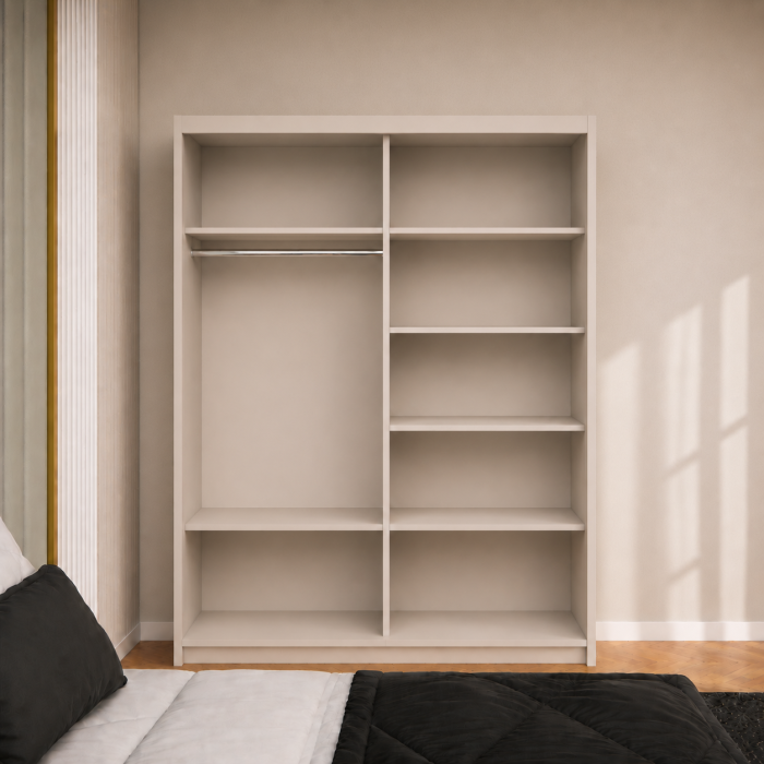 Dressing cu  Usi Culisante, Casmir deschis, L160 x A60 x H200 [6]