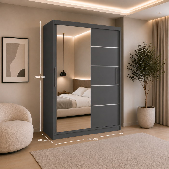 Dressing 160x200 2 Usi cu Oglinda [3]