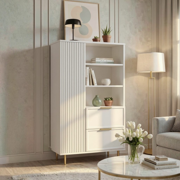 Dulap Living Soft, alb, MDF frezat vopsit [3]