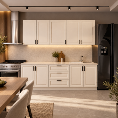 Bucatarii - Bucatarie Aria 2.2 M, casmir, MDF frezat vopsit