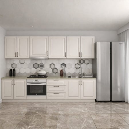 Mobilier Bucatarie - Bucatarie Aria 2.8 M, casmir, MDF frezat vopsit