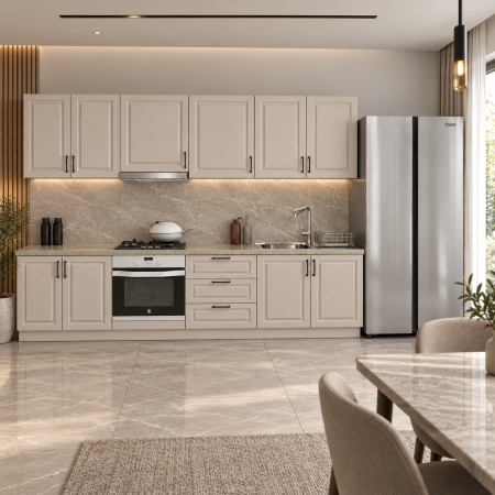 Bucatarii - Bucatarie Aria 2.8 M, casmir, MDF frezat vopsit