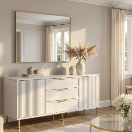 Comode - Comoda Soft, alb, 3 sertare, 2 usi, MDF vopsit