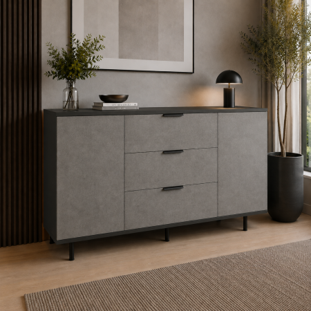 Comoda Stone Loft, Fronturi MDF, 150x80x40