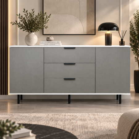 Comode - Comoda Tokyo Grey, Fronturi MDF