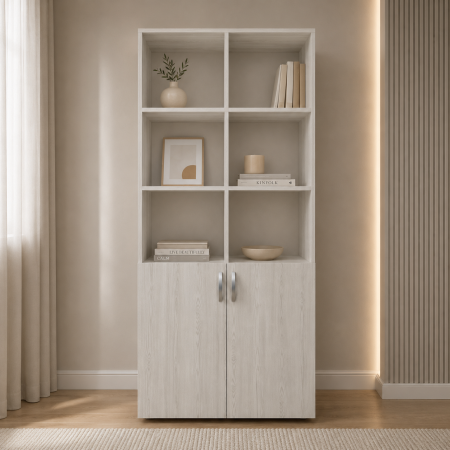Dulapuri - Biblioteca cu 2 Usi si 6 Rafturi 90 cm