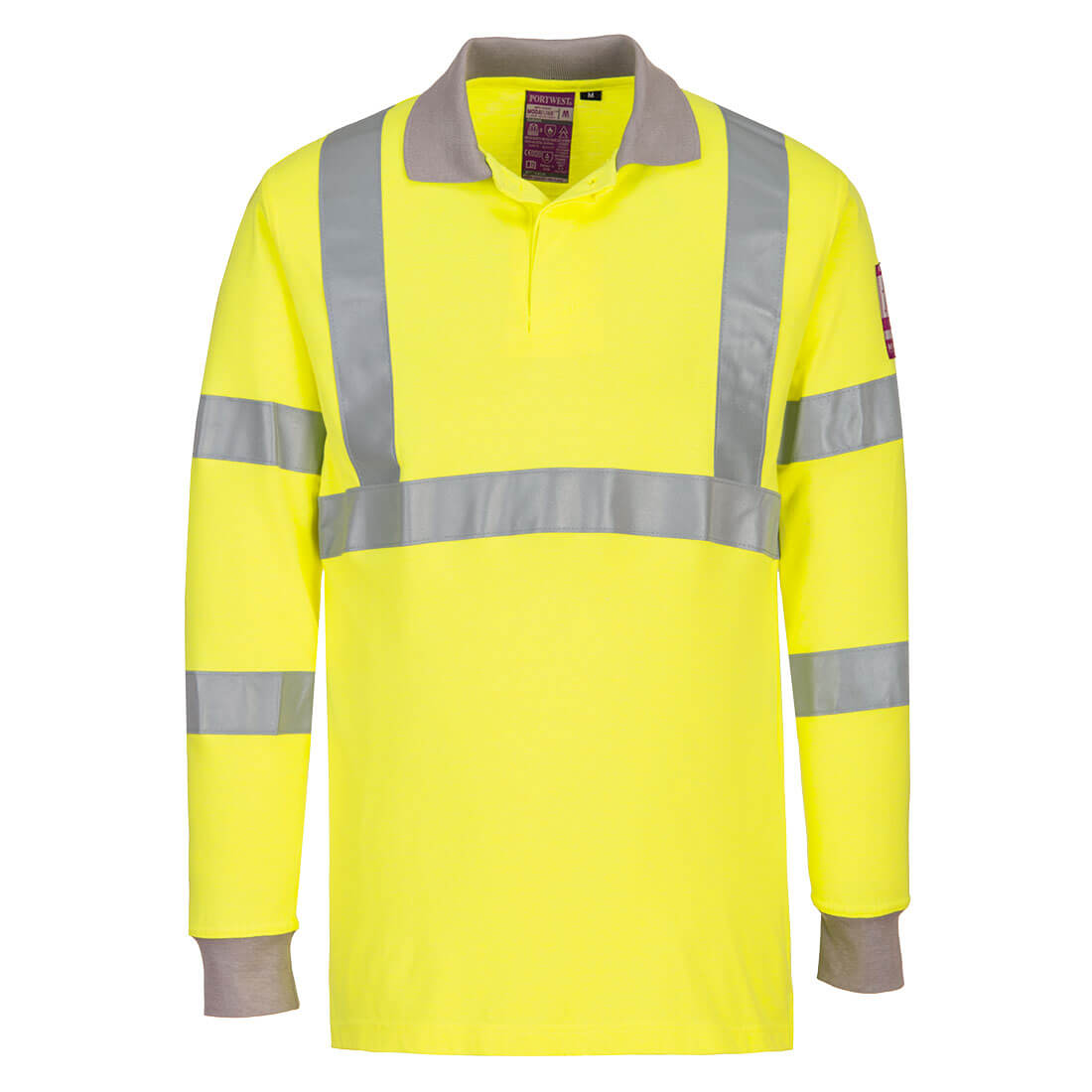 Cămăși - FR Modaflame Anti-Static Hi-Vis Long Sleeve Polo Shirt