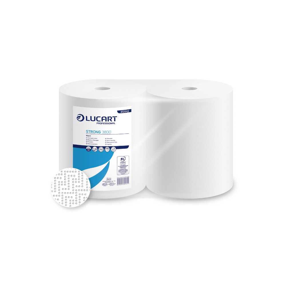 Echipament de protecție - Lavete industriale puternic absorbante PEFC, din pasta de lemn pura, Strong Super 3800 Joint Lucart, art.F277 (851142)