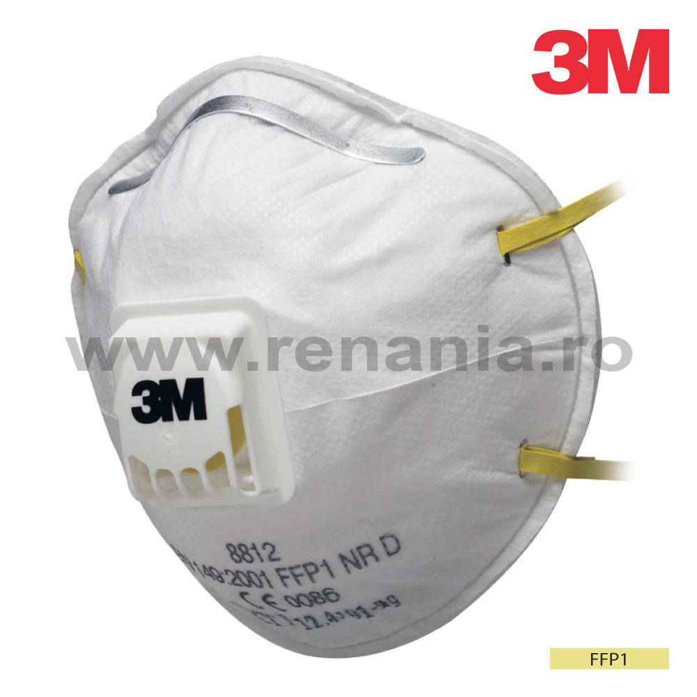 Echipament de protecție - Semimasca de protectie respiratorie tip cupa cu supapa FFP1, 3M, art.1D41 (8812)