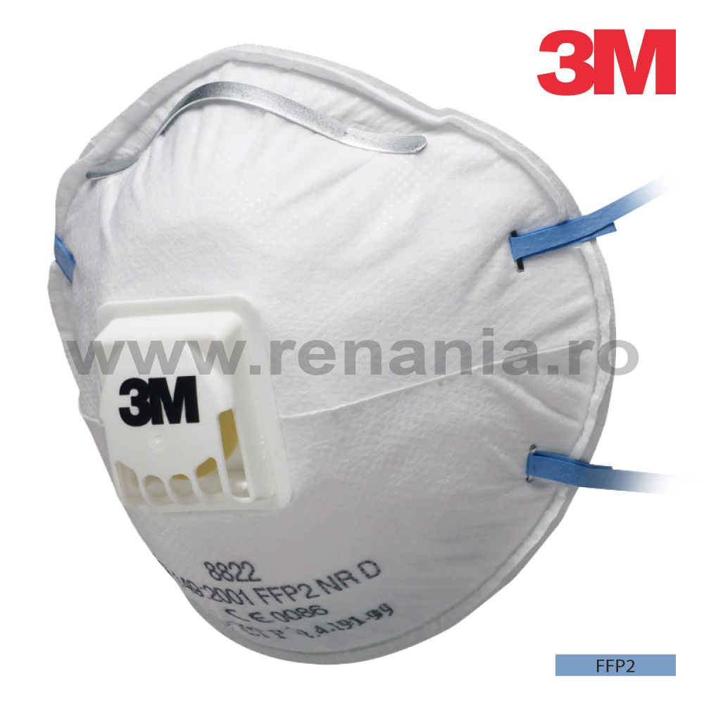 Echipament de protecție - Semimasca de protectie respiratorie tip cupa cu supapa FFP2, 3M, art.1D43 (8822)