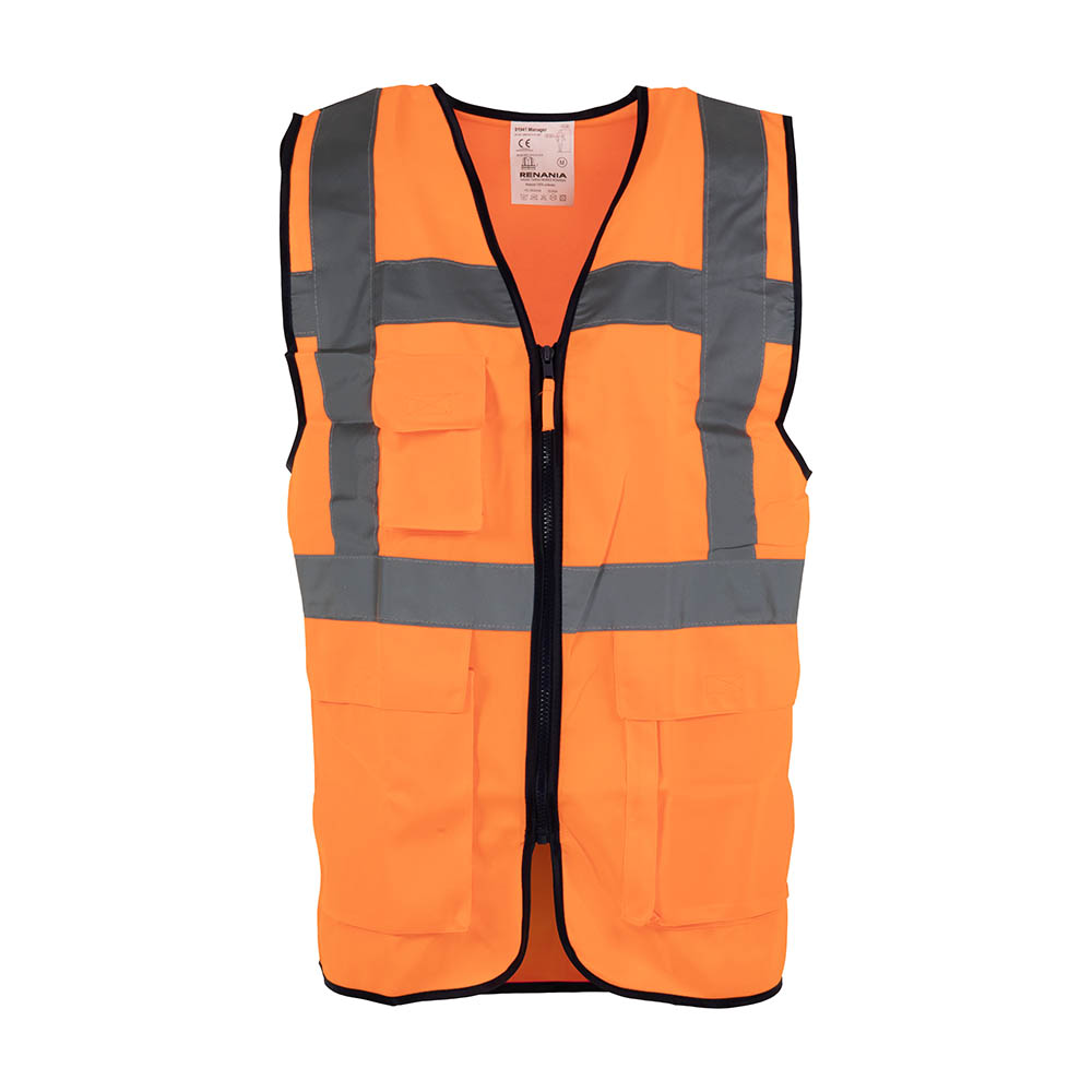 Veste - Vesta reflectorizanta portocalie de protectie inalta vizibilitate Manager, Renania, art.5B49 (91941)