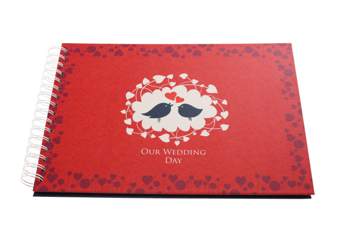 Album foto / Guestbook / Caiet marturii pentru nunta Birds, A4 landscape, pix inclus, accesoriu nunta [3]
