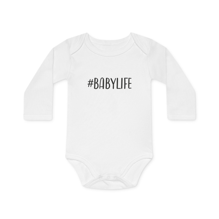 Body Bebelusi, alb, Nou Nascut, fete/baieti, cu mesaj amuzant, marimea 68, #BabyLife [2]