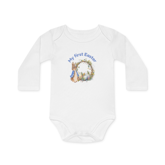 Body Bebelusi, alb, Primul Paste, pentru baieti, tematica First Easter, marimea 86 [2]
